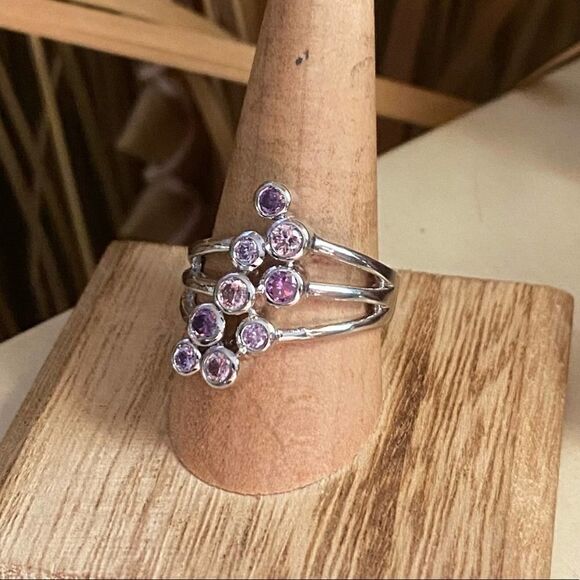 AAA Cubic Zirconia Multi Color Cocktail Ring Size 9,10 - Picture 6 of 8